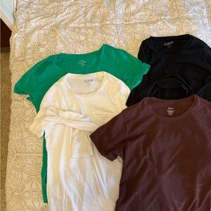 J. Crew Green Slub Cotton Tee